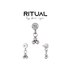 Round Stone & Beads Dangle F136