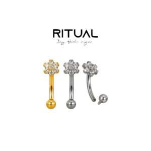 Plain Flower Curved Barbell